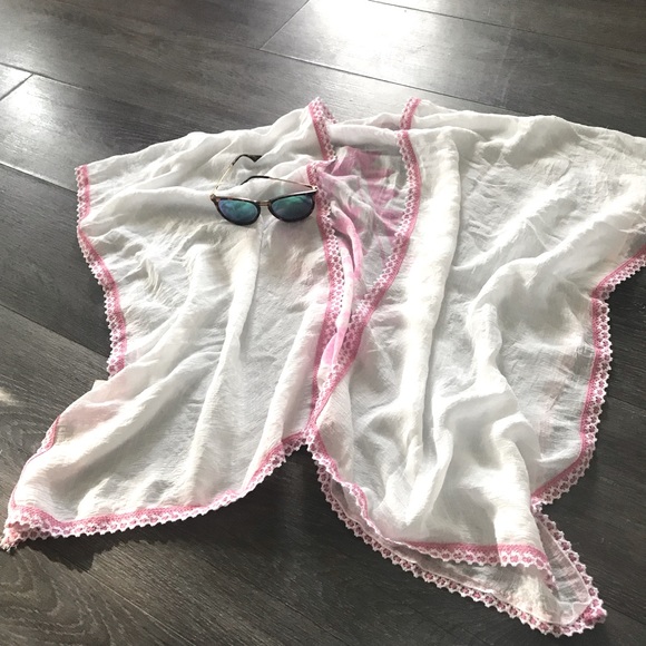 Love of Fashion in NY Other - White w/Pink Swimsuit Coverup - Love of Fashion in NY